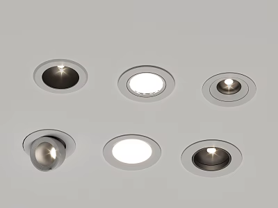 Modern Downlights And Spotlights On Ceiling For Home Interior Lighting Design 3d model