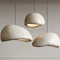 Modern Minimalist Dome Shaped Pendant Lights With Light Gray Textured Finish And Warm Glowing Light