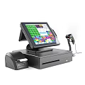 Modern Business POS System With Touchscreen Display Barcode Scanner And Receipt Printer 3d model