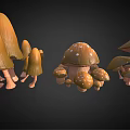 Detailed 3D Models of Various Mushroom Vegetables with Different Shapes and Sizes