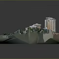 Modern Urban Model With High Rise Buildings Roads And Trees