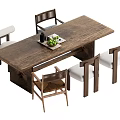 Quiet wind table and chair combination 3d model