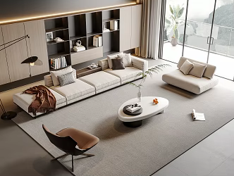 Modern sofa coffee table combination 3d model