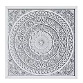Intricate Decorative Panel with Circular Center and Layered Patterns in Light Wood and Beige