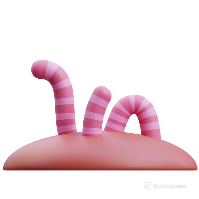 Pink Striped Curved Tentacles On Soft Dome 3D Model Design 3d model