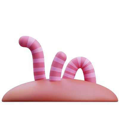 Modern earthworm mollusk cartoon animal 3d model Modern earthworm mollusk cartoon animal 3d model