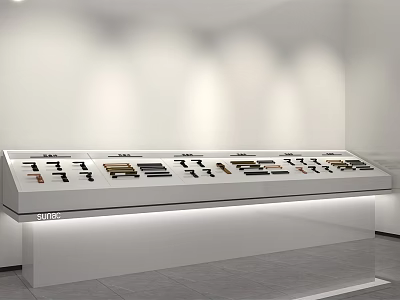 Modern Display Cabinet Shelf With LED Lighting White Finish And Smooth Glass Surface For Small Items 3d model
