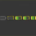 Colorful Children's Toy Train With Multiple Carriages Yellow Red And Green Wheels