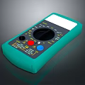 Digital Multimeter For Computer Repair With Teal Casing LCD Display Control Dial And Buttons 3d model