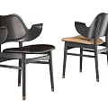 Modern Dining Chairs With Armrests Wooden Legs And Two Tone Seats