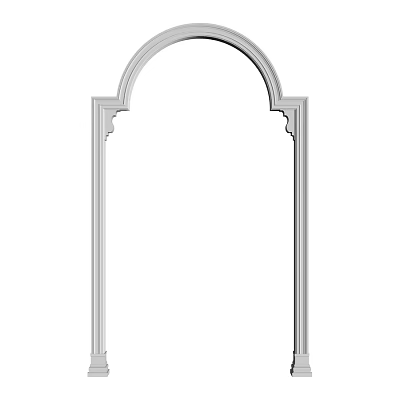 White Decorative Arch Component With Ornate Frame For Interior Architectural Design 3d model