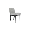 Modern Light Gray Upholstered Accent Chair With Dark Wooden Legs Design