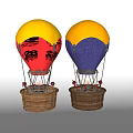 Amusement Balloon Rides With Colorful Hot Air Balloons Dragon Pattern Number 28 And Wicker Baskets