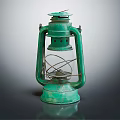 Vintage Green Candle Lamp With Metal Frame And Glass Shade Decorative Lighting Design