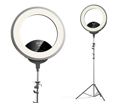Professional Adjustable LED Ring Light With Digital Display And Tripod Stand 3d model