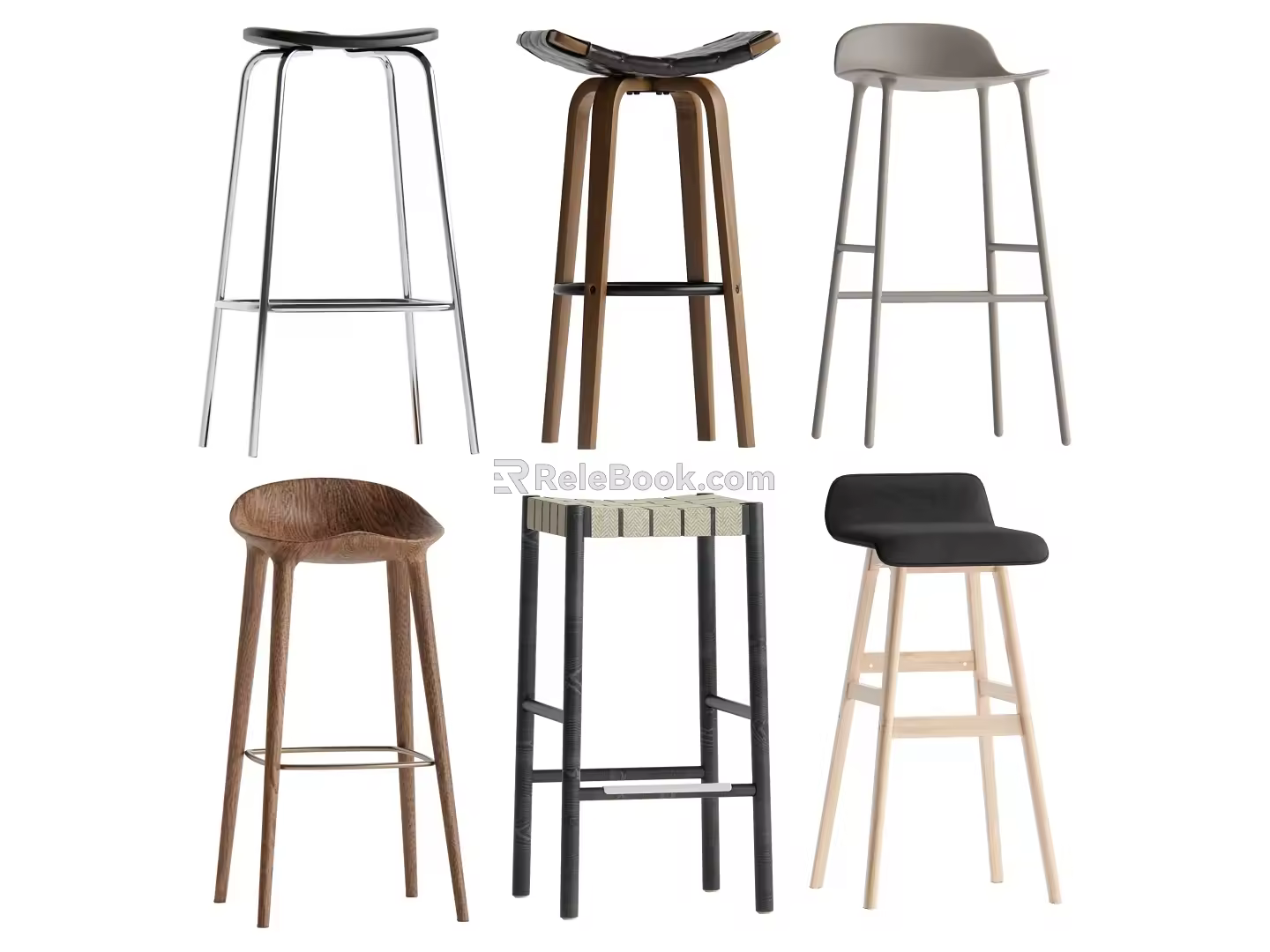Modern Middle Style Bar Stool 3d model