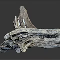 Natural Wood and Stone Artistic Decor with Unique Texture and Organic Shape