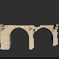 Ancient Stone Architecture With Double Arched Doorways And Historic Details
