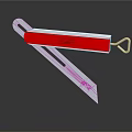 Metal Scraping Tool With Red Section And Stainless Steel Blade Featuring Measuring Scale