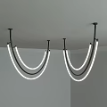 Modern Curved LED Chandelier With Sleek Illuminated Design For Contemporary Spaces