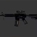 Modern Tactical Rifle With Scope Detachable Magazine And Gray Black Body