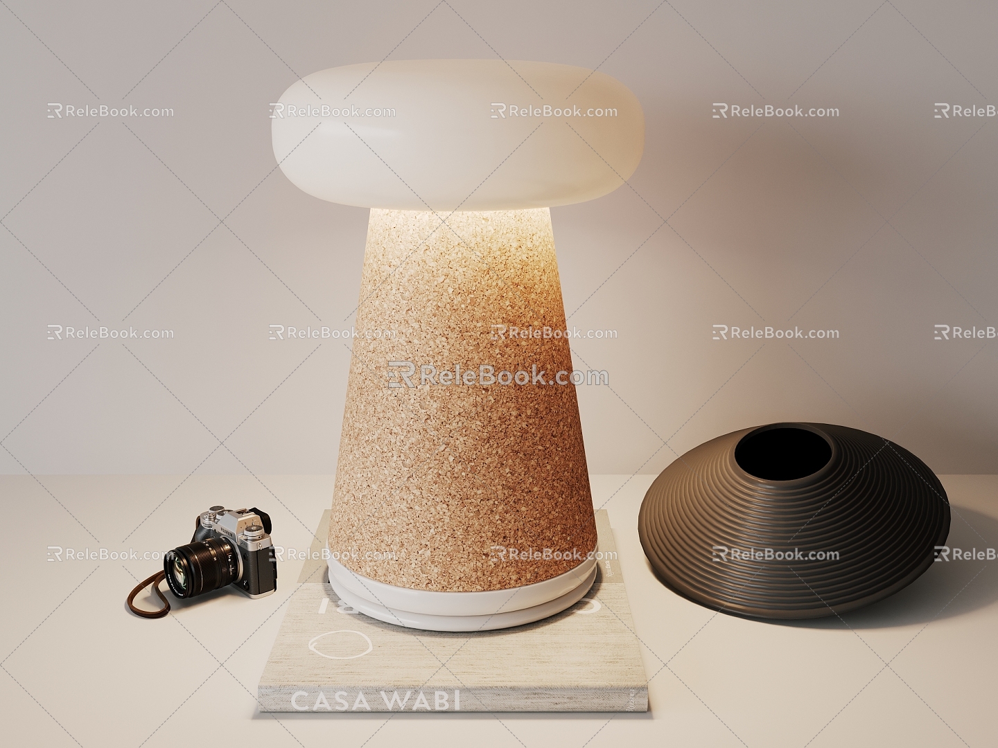 Quiet Table Lamp Cork 3d model