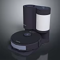 Smart Robot Vacuum Cleaner With Docking Station And Modern Black White Design 3d model