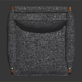 Modern Gray Fabric Armchair With Wooden Armrests And Brass Capped Legs