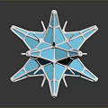 Star Shaped Daily Life Product With Turquoise Center And Silver Frame On Dark Background