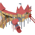 Modern England Castle Slide 3d model