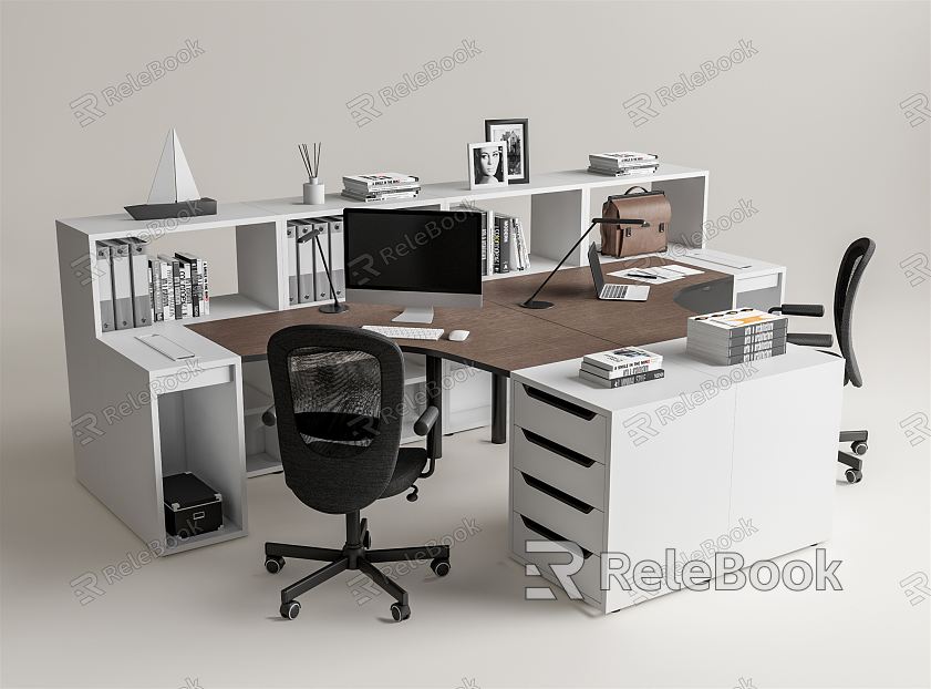 Modern office desk and chair office desk and chair combination model