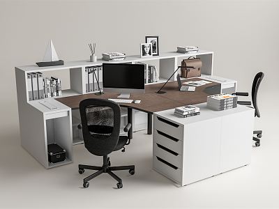 Modern office desk and chair office desk and chair combination model