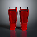 Red Shin Guards With Durable Protective Design And Adjustable Straps For Daily Use 3d model