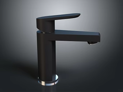Black Modern Single Handle Faucet With Sleek Contemporary Design And Smooth Finish 3d model