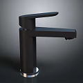 Black Modern Single Handle Faucet With Sleek Contemporary Design And Smooth Finish