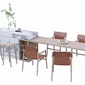 Italian Bar Console Dining Table and Chair 3d model
