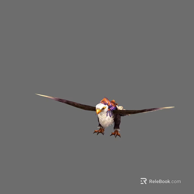 Colorful Bird With Spread Wings And Vibrant Feathers Flying Against Gray Background 3d model 