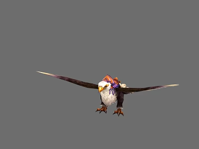 Colorful Bird With Spread Wings And Vibrant Feathers Flying Against Gray Background 3d model