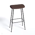 Modern Bar Stool With Brown Padded Seat And Black Metal Frame Design