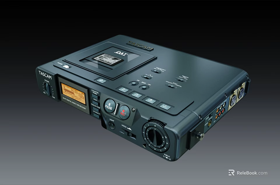 Professional Audio Player With Black Design Multiple Buttons And Digital 3d model 