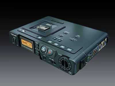 Professional Audio Player With Black Design Multiple Buttons And Digital 3d model