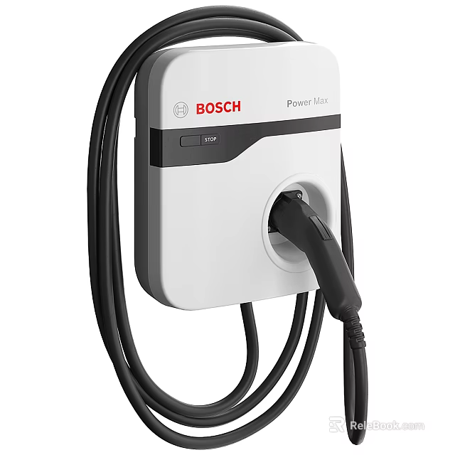 BOSCH Power Max Wall Mounted Electric Vehicle Charger With Charging Cable 3d model 