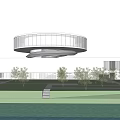 Modern Pavilion Architecture Small Pavilion Science and Technology Pavilion Exhibition Center Curved Spiral Landscape Tower 3d model