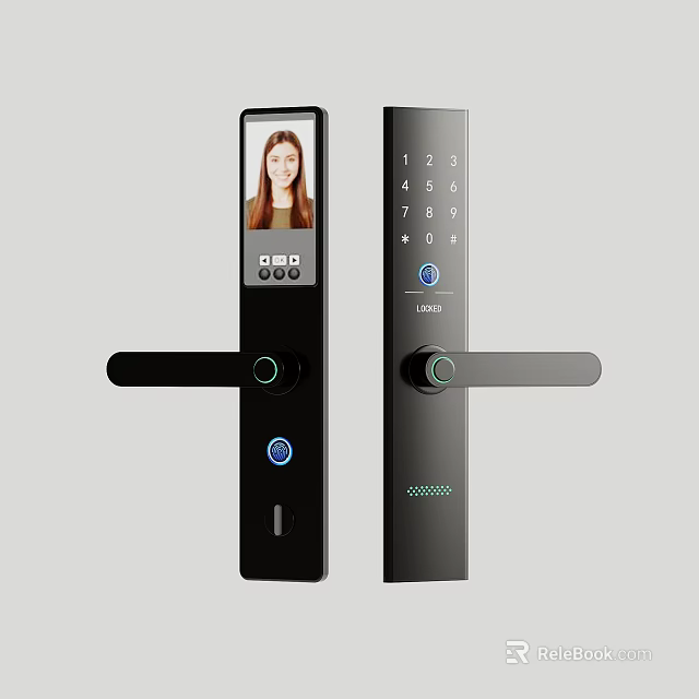 Modern Smart Door Lock with Face Recognition Fingerprint and Keypad 3d model 