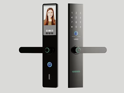 Modern Smart Door Lock with Face Recognition Fingerprint and Keypad 3d model