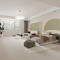 Modern Bedroom Cream Bedroom Xiang Visual Performance 3d model