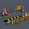Construction Site Essential Safety Gear With Barriers Cones And Warning Signs