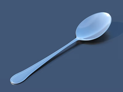 Modern Stainless Steel Cutlery Set With Shiny Silver Spoon For Kitchen Dining 3d model