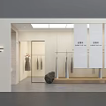 Modern Clothing Store Interior With Hanging Dresses Display Racks And Minimalist Design