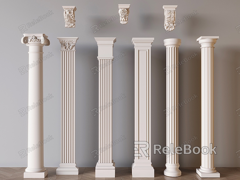 European Roman Column European Column Carved Column Head Combination Simple European Column Column model